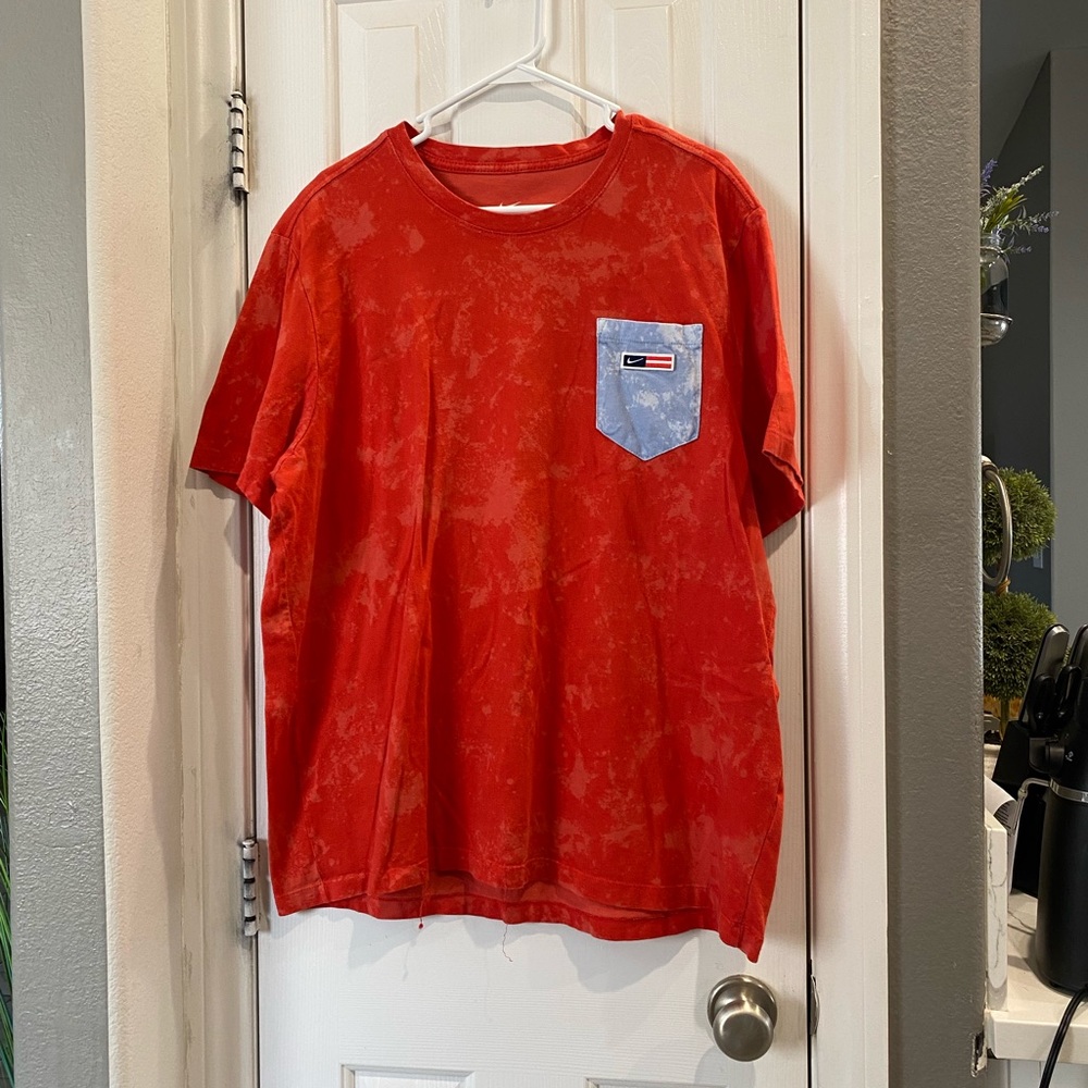 Nike sport Red T-Shirt with Blue Pocket size XXL